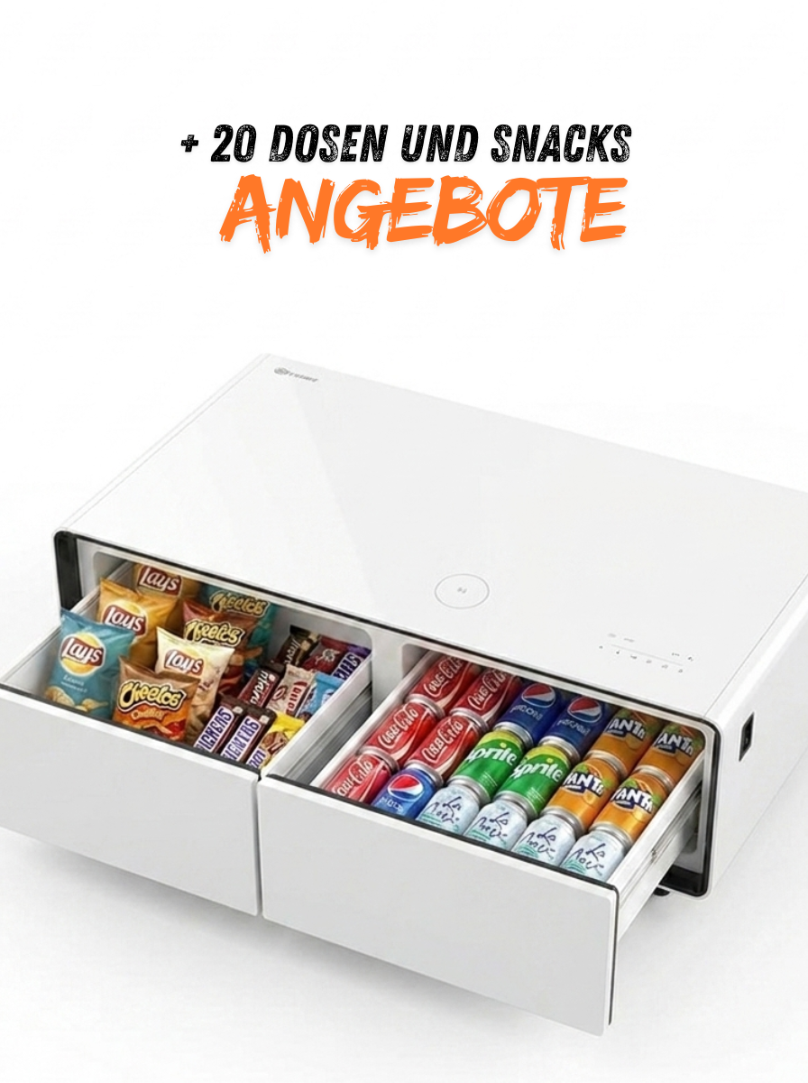Der intelligente Couchtisch der Zukunft + 20 Snacks und Knabbereien