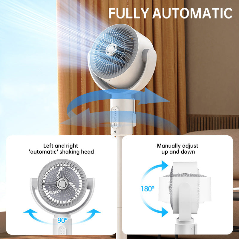 Motor Standventilator, 20dB sehr leiser Ventilator, 30m Wurfweite, 2465m³/h Luftvolumen, Fan mit Fernbedienung & Kühlung